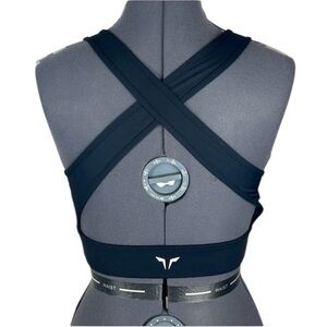 Black Open Cross-Back Sports Bra Core Bra from Squatwolf